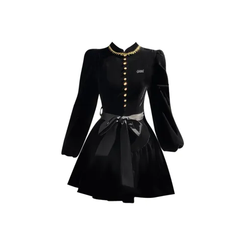 WOVLAS Длинное платье с длинными рукавами женское