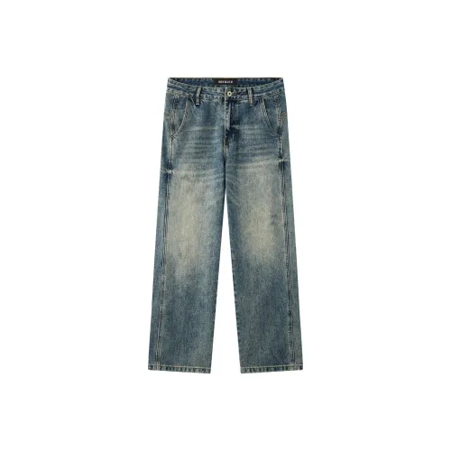 98SQUID Винтажные синие унисекс джинсы