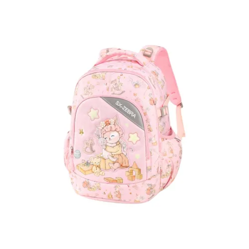 S.X Зебра Полиэстер Студенческая Сумка Детская Розовая Бежевая