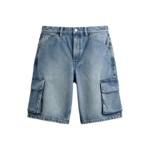 ZARA Джинсовые шорты среднего синего цвета для мужчин