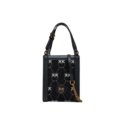 PINKO GRAIN LEATHER Сумка через плечо Маленькая Женская Черная