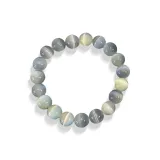 Серый прозрачный браслет с бусинами "Луна" - 10 мм