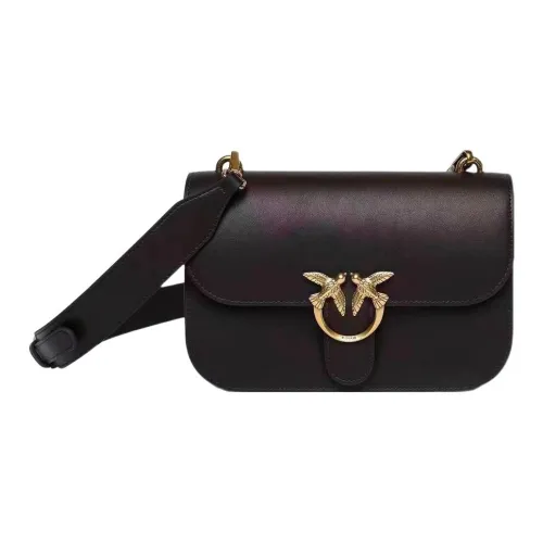 PINKO Телячья кожа Сумка через плечо Женская Темно-коричневая