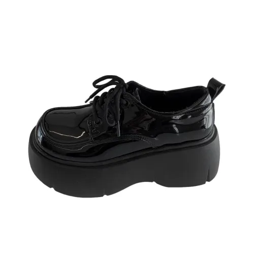 WUJI Британский стиль Кружево Вверх Кожаные туфли Женские