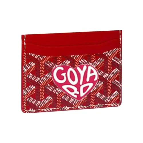 GOYARD Saint Sulpice Холст с кожей Картхолдер Картхолдер Унисекс Красный Персиково-красный Маленькое сердце