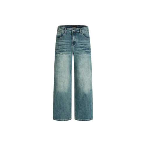 GBXM Синий Озерно-голубой Унисекс Джинсы