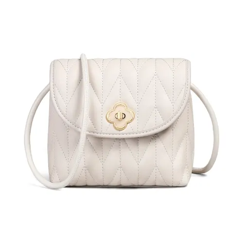 EBLAN Сумка через плечо из коровьей кожи стандартная женская цвет экрю