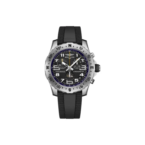 Breitling Professional Collection Кварцевый механизм Мужские часы Часы 44 мм Черный циферблат Титановые корпуса часов Резиновый ремешок