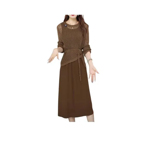 STYUW Длинное платье с длинным рукавом женское