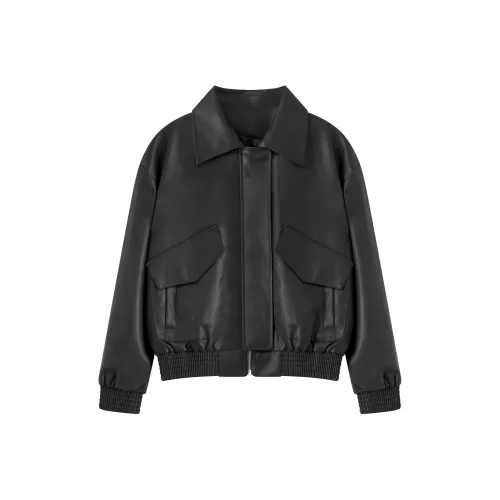 Si Bei'er Кожа Куртка Женская