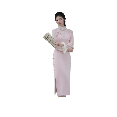 CXEGEGM Улучшенный Чонсам Осенний и Зимний Повседневный Носимый YOUNG Стиль Новый Китайский стиль Платье Женское