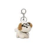 Милый стеклянный украшение в виде щенка (белый-коричневый)