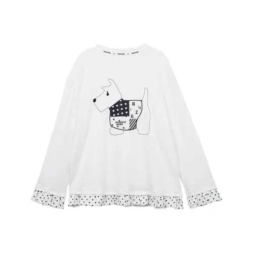 MASOOMAKE Осенняя футболка с оборванными плечами цвет белый