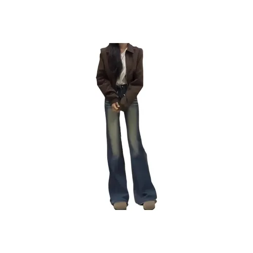 BQERTY Винтажные синие женские джинсы