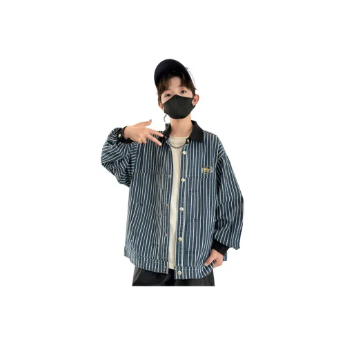 The panda is round Джинсовый синий Kids Топы