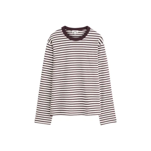 COS Красный Белый Полосы Мужская T-Рубашка