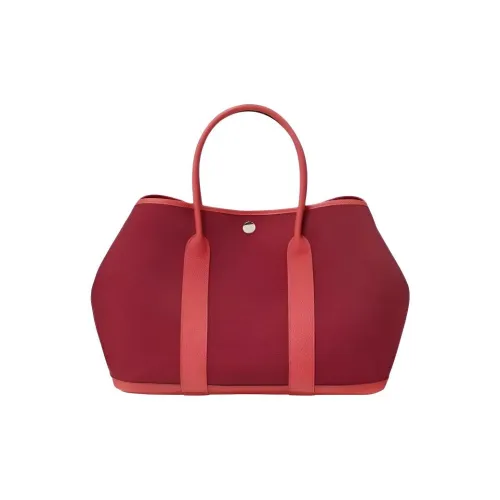 HERMES Garden Party Холст Сумка Женская Красная