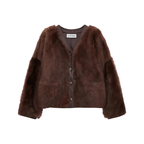 LOEWE Коричневый Женские Меховые изделия