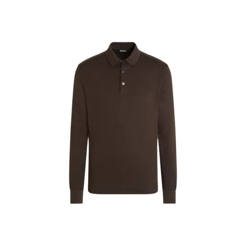 Ermenegildo Zegna Мужская поло кофейного цвета