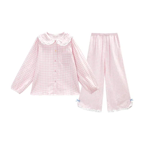 GUKOO Персиково-розовый Женские Пижамные комплекты