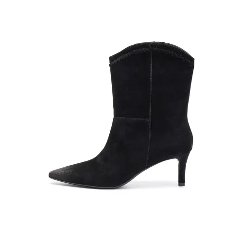 ELLE Высокий каблук Эластичный Тонкий Ботинки Ботильоны Женские 2025 Женские Ботинки