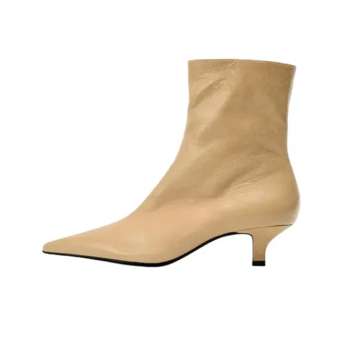 ZARA Ботильоны 5,5 см Женские Бежевые