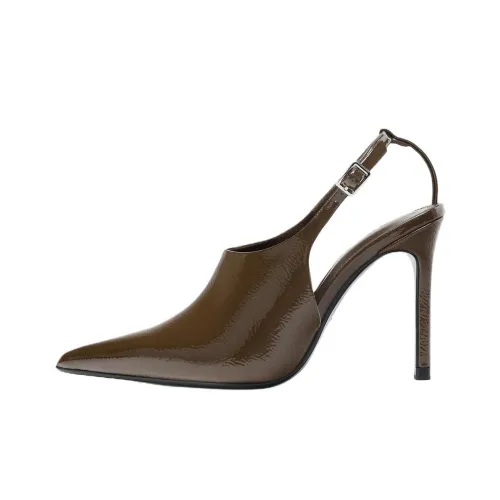 ZARA Узкий каблук Высокие каблуки 9 см Женские Тауповый