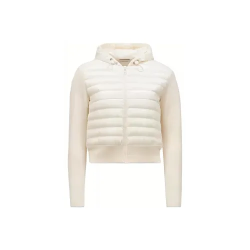 MONCLER Padded Corduroy Collection Утепленный Шерсть ZIP UP Толстовка Пуховик Женская Белая