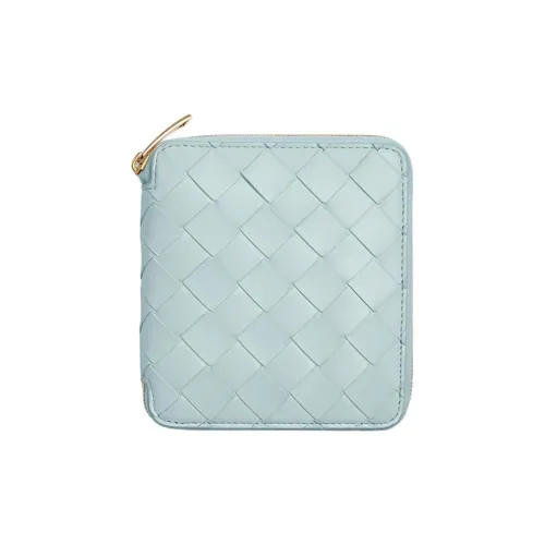 Bottega Veneta Sheepskin с коровьей кожей кошелек большой женский светло-синий