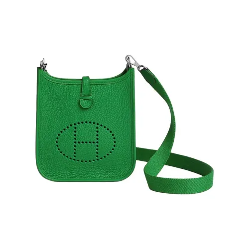 HERMES Evelyne Сумка через плечо из коровьей кожи женская зеленая