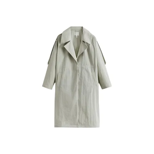 H M Серый Белый Женский Тренч