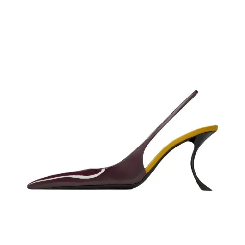 SAINT LAURENT Apolline Узкий каблук Высокие каблуки 8,5 см Женские Коричневый