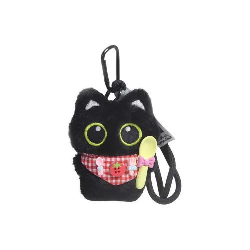 AIQINGCAOZHILIANWANJU Little Черный кот Cute baby Bibs Котенок Плюшевый Брелок 10 см Рекомендуемая высота