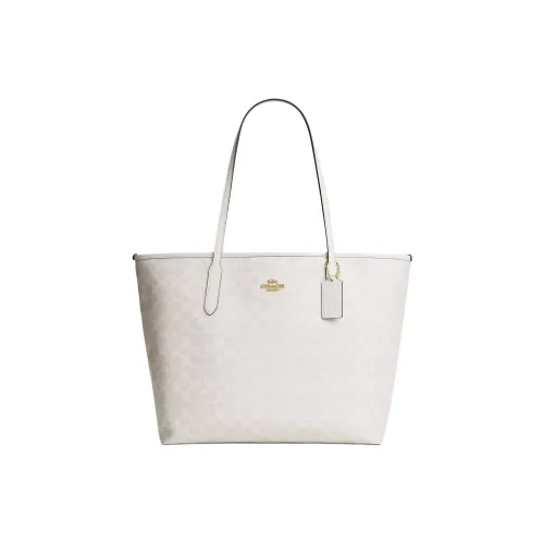 COACH Городская Сумка из искусственной кожи Сумка для покупок Сумка Сумка через плечо Большая Женская Мел Белый