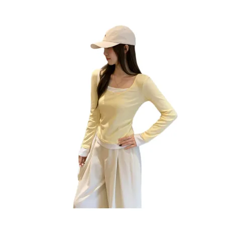 Garbege Светло-желтая футболка женские футболки T-рубашки