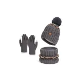 Серый [Набор из трех предметов] Шарф Позиционирование стиля