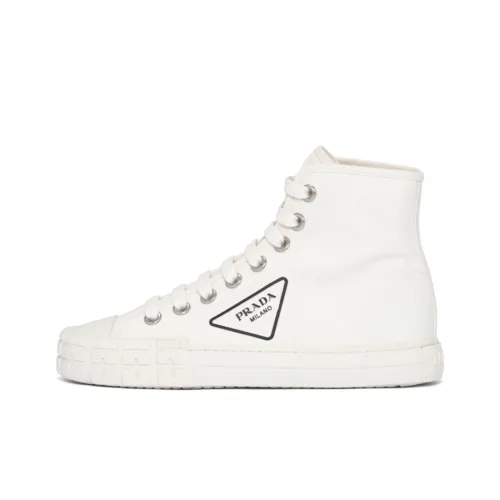 PRADA Высокие кеды женские белые