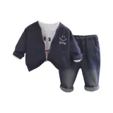 Набор из трех предметов темно-синего цвета