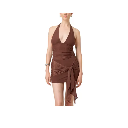 GLASSONS Сетка Галстук Передняя часть Мини-юбка Повседневная Короткая Юбка Женская