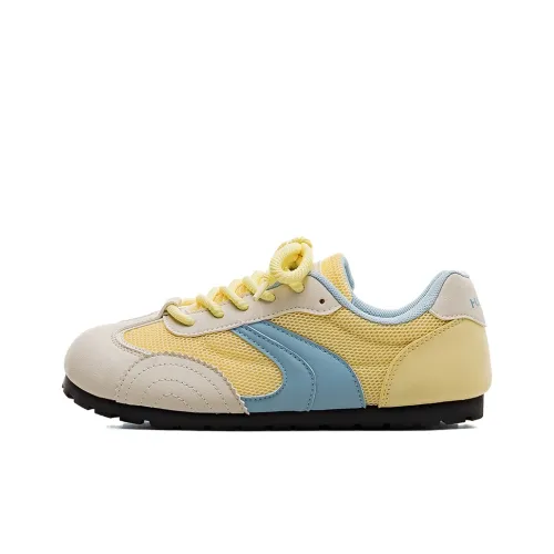 HUANQIU Противоскользящий Износостойкий Легкий Дышащий Низкий Топ Немецкая Армия Кроссовки Женские Желто-Синие