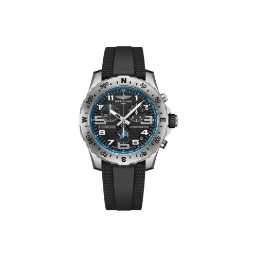 Breitling Professional Collection Кварцевый механизм Мужские часы Часы 44 мм Черный циферблат Титановые корпуса часов Резиновый ремешок