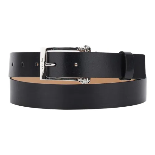 Alexander McQueen Телячья кожа Кожаные ремни Мужской Черный 3 см