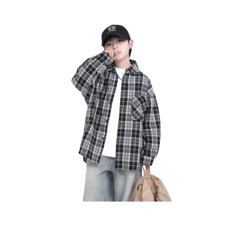 EASTERN CAMEL Черная клетка Kids Повседневные рубашки