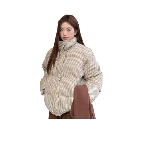 ZVJH Клетка Хлопковый пуховик Женские пуховики (пуховики)
