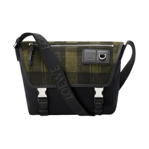 LOEWE Canvas Crossbody Bag Medium Men's Khaki Black LOEWE Холст Сумка через плечо Средняя Мужская Хаки и Черный