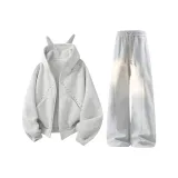 Белый Серый Топ + Белый Серый Вереск Штаны