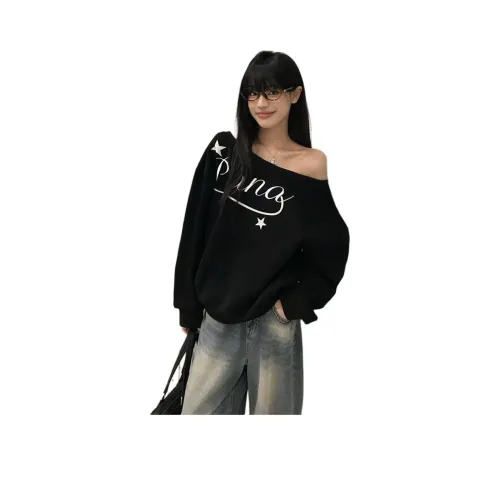 ZVJH Черный Женский Свитшот