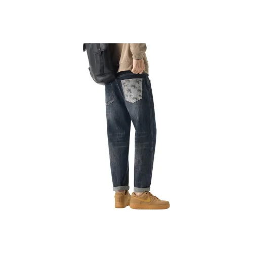 ZENGZHI Джинсы Свободного кроя Конусообразный Унисекс