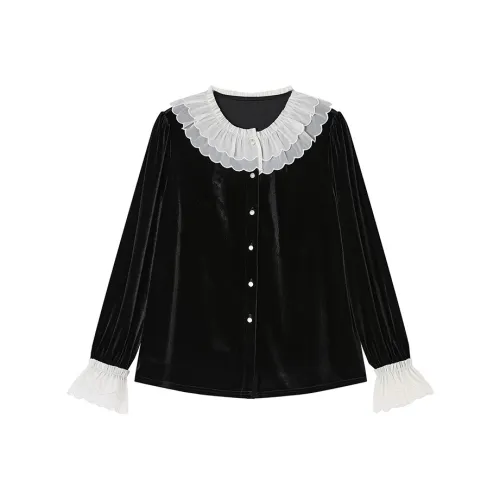 XIANGYING Черные Женские Рубашки
