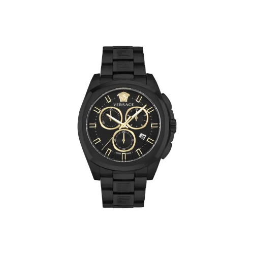 VERSACE GEO Коллекция Наручные часы Кварцевый механизм Нержавеющая сталь Ремешок 43 мм Черный циферблат Мужские часы